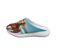 Wanyint Horse Print Casual Garden Clogs for Men Women Non-Slip Beach Swim Slippers-Nursing Mesh Gardening Clogs-Easy to Take On & Off