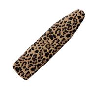 Wanyint Ironing Board Cover with Elastic Edge Soft Breathable Cover Resist Scorching Ironing Board Protector, Leopard Print Brown