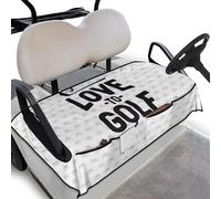 Wanyint Love to Golf White Golf Cart Seat Cover with Front Pockets, Terry Knit Fabric Soft Club Car Accessories Universal Fit for EZGO/Yamaha and More 2 Person Seats, 133 x 82 cm