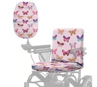 Wanyint Mobility Scooter Accessories Polyester Electric Wheelchair Seat Protector Machine Washable Power Chair Seat Cover with Elastic Edge, 35" L x 18" W, Butterfly Polka Dots Pink