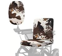 Wanyint Mobility Scooter Cover Dustproof Electric Wheelchair Slipcover Protective Accessories Decor for Indoor Outdoor Use, Easy to Install & Clean, Brown Cow Print Splatter