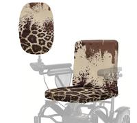 Wanyint Mobility Scooter Cover Dustproof Electric Wheelchair Slipcover Protective Accessories Decor for Indoor Outdoor Use, Easy to Install & Clean, Brown Leopard Print Splatter