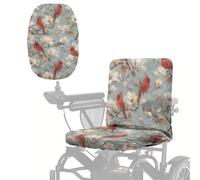 Wanyint Mobility Scooter Seat Cover Dustproof Protector Accessories with Elastic Edge, Easy to Install & Clean Power Chair Seat Cover for Elderly Disable, Northern Cardinal Magnolia Floral