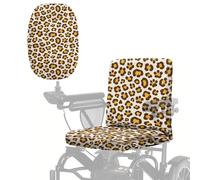 Wanyint Mobility Scooter Seat Cover for Elderly Disable, Prevent Wind/Dust/Sun Electric Wheelchair Cover for Electric Wheelchairs Mobility Scooter, Yellow Brown Leopard Print