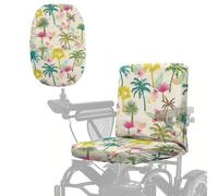 Wanyint Mobility Scooter Seat Cover Polyester Fabric Seat Protector with Adjustable Buckle & Elastic Band, Electric Wheelchair Cover for Indoor Outdoor, Colorful Palm Tree Hibiscus