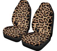 Wanyint Non-Slip Car Seat Cover Front Bench Protection Breathable Auto Accessories Universal Fit Most Vehicles, Leopard Print Brown
