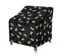 Wanyint Outdoor Chair Covers Waterproof Couch Cover Dust Proof Heavy Duty Garden Adirondack Chair Protector with Air Vent Fits up to 96x96x92 cm, Bee Honeycomb Black