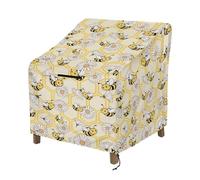 Wanyint Outdoor Chair Covers Waterproof Couch Cover Dust Proof Heavy Duty Garden Adirondack Chair Protector with Air Vent Fits up to 83x89x92 cm, Bee Daisy Honeycomb