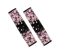 Wanyint Pink Sakura Seat Belt Pads Safety Belt Luggage Strap Cover Cherry Blossoms Shoulder Cushion for Women Men Seatbelt Cover for SUV Truck Vans Sedans