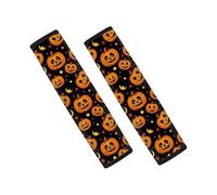 Wanyint Pumpkin Moon Star Car Seat Belt Pads Covers Comfort Auto Harness Pads Protect Shoulder Neck Padding Halloween Auto Decor for SUV Truck Vans Sedans, 2 Pack