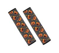 Wanyint Pumpkin Star Grey Car Seat Belt Pads Harness Pads for SUV Truck Vans Sedans Protect Shoulder Seat Belt Covers Halloween Car Accessories for Women Men, 2 Pack