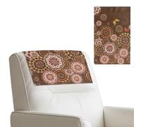 Wanyint Recliner Headrest Cover PU Leather Chair Headrest Cover Furniture Protector Decorative Head Rest Covers for Recliner/Sofa/Couch/Loveseat, 17x27 Inch, Bohemian Flower Butterfly Brown, 2 Pieces