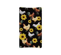 Wanyint Sunflower Chicken Print Changing Pad Cover for Boys Girls,Cradle Sheets,Neultal Unisex Fitted Changing Pad Cover,for Standard 32"x16" Changing Mats