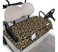 Wanyint Universal Golf Cart Seat Cover with Pockets Comfortable Breathable Golf Towel Blanket Accessories for Most 2 Person Seats, 133 x 82 cm, Brown Leopard Print
