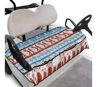 Wanyint Universal Golf Cart Seat Cover with Pockets Comfortable Breathable Towel Blanket Accessories for Most 2 Person Seats, 133 x 82 cm, Golfer Golf Ball Club Print Red Blue