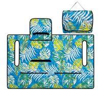 Wanyint Universal Golf Cart Seat Towel Blanket Covers for All Weather, Foldable Design with Handle, Compatible with EZGO, Club Car and More 2-Seat Golf Carts, Blue Yellow Montera Leaf