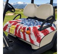 Wanyint US Flag Golf Cart Seat Blanket Towel, Folds Compact for Carrying, 51.2x30.3 Inch Fit for EZGO/Club Car, 4 Compartment Storage, for Patriotic Decor, Fashion Tie-dye American Flag