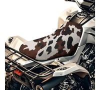 Wanyint Waterproof ATV Seat Cover 25.2x10 Inch, Universal 4 Wheeler Seat Cover ATV Accessories Stretch Fit for Honda TRX250X/EX, Kawasaki Brute Force 750, Black Brown Cow Print