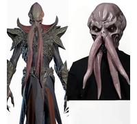 WANYOUJI Baldur's Gate Illithid Latex Mask, MindFlayer Head Halloween Full Head Mask Cosplay Spooky Party Props Adult