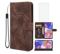Wanyuexes Case for Galaxy A23 4G/5G Case, M13 4G/M23 5G/F23 5G SM-A236U Wallet Case with Tempered Glass Screen Protector, Leather Flip Credit Card Holder Stand Phone Cover for Samsung Galaxy A23 Brown