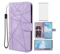 Wanyuexes Case for Galaxy S20 Plus 5G Case, Samsung S20+ SM-G986U Wallet Case with Tempered Glass Screen Protector, Leather Flip Credit Card Holder Stand Phone Cover for Samsung Galaxy S20 Plus Purple