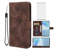 Wanyuexes Case for Galaxy S20 Plus 5G Case, Samsung S20+ SM-G986U Wallet Case with Tempered Glass Screen Protector, Leather Flip Credit Card Holder Stand Phone Cover for Samsung Galaxy S20 Plus Brown