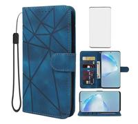 Wanyuexes Case for Galaxy S20 Plus 5G, Samsung S20+ SM-G986U Wallet Case with Tempered Glass Screen Protector, Leather Flip Credit Card Holder Stand Phone Cover for Samsung Galaxy S20 Plus Blue