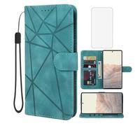 Wanyuexes Case for Pixel 6 Case, Google 6 G9S9B Wallet Case with Tempered Glass Screen Protector, Skin Feel PU Leather Flip Folio Credit Card Holder Stand Phone Cover for Google Pixel 6 Green