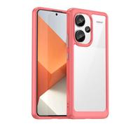 Wanyuexes Case for Redmi Note 13 Pro+/Note 13 Pro Plus Case, Clear Hard PC Back&Soft TPU Bumper Protective Phone Cover for Xiaomi Redmi Note 13 Pro+ 5G Crystal Red