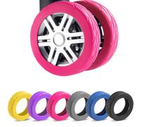Wanzhuango Luggage Wheel Protector Covers, Hot pink, Soft, Silent. Protect Luggage Wheels