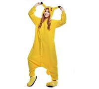 Wanziee Unisex Costume Anime Animal Cosplay Hoodie Onesie Adult Pajamas Anime Dress Up Cartoon Party Halloween Sleepwear with Pockets (as8, alpha, m, regular, regular) Yellow