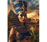 Wanziho 5D Diamond Art Egypt, Diamond Painting Egyptian Pharaoh DIY Round Drill Crystal Art Kit for Adults, 30x40 cm L-8