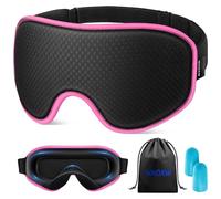 WAOAW Sleep Mask for Men Women: Blackout Eye Masks for Sleep - 3D Breathable Soft Comfortable Eye Mask for Travel - Adjustable Light Blocking Night Masks for Sleeping