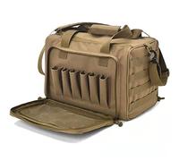 WAOBE Tactical Gun Range Bag Pistol Shooting Duffle Bag Handguns Magazine Ammo Gear Accessories Pouch for Hunting Shooting Range Sport/tan