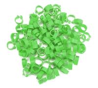 WAONIQ 100 Pieces Pigeon Bird Leg Bands Ring 001-100 Numbered 8MM Plastic Identification Leg Bands Foot Bands Clip on Leg Rings for Bird Chicken (Green)
