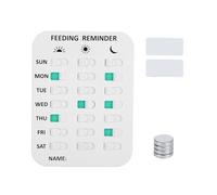 WAONIQ Dog Feeding Reminder, Magnetic Reminder Sticker, Pet Dog Cat Feeding Reminder Sticker Daily Indication Chart for Pets with Fridge Magnets and Double Sided Tape (White)