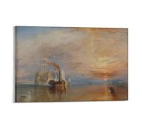 WAONZZAI Famous Painting Poster The Fighting Temeraire, 1839 Joseph Mallord William Turner Canvas Print Art Poster, Wall Art Home Decoration Painting; Frame; 08x12inch(20x30cm)
