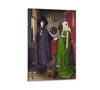 WAONZZAI Famous Painting The Marriage of Arnolfini Wedding by Jan Van Eyck Poster Home Decor Canvas Prints Poster; Frame; 16x24inch(40x60cm)