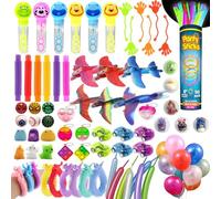 WAORZMK 160Pcs Party Bag Fillers with Glow Sticks, Bubbles, Balloons, Gliders - Assorted Toys for Classroom Prizes, Rewards, Stocking Fillers, Kids Birthday Favours