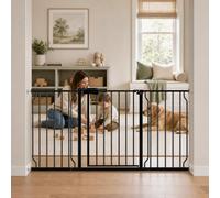WAOWAO 57.48-62.20" Extra Wide Baby Gate Pressure Mounted 30" Tall Black