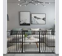 WAOWAO Baby Gate Extra Wide Pressure Mounted Walk Through Swing Auto Close Safety Black Metal Toddler Kids Child Dog Pet Puppy Cat for Stairs,Doorways,Kitchen 24.02-76.38 inch (66.93-71.65"/170-182cm)