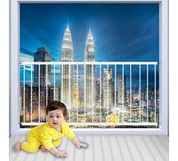 WAOWAO Kids Toddler Pet Window Screens Extra Wide White Tension Safety Gate for Home Fits 86-112 Inch Sliding Windows (Pack of 4)