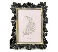 Waowumar 5x7 Picture Frame, Ornate Vintage Gold Daisy Photo Frame with Glass Front, Resin Flower Textured Picture Frames for Tabletop or Wall Mount, Horizontal or Vertical