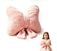 Wapasezyar 3D Cushion Decoration with Bow, Soft and Cuddly, Modern Plush Cushion, Creative Decorative Element for Living Room, Bedroom, Office (Pink)
