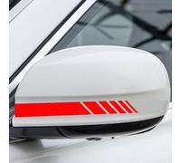 WAPEXI 2 Pcs Car Side Rearview Mirror Stripe Stickers for FIAT Panda 3 (III) 312/319 I 2012-2022, Self-Adhesive Vinyl Graphic Decals Auto Body Exterior Decor,Red