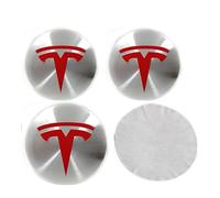 WAPEXI 4 pcs Car Wheel Center Cap Sticker for Tesla Model S 2012-2024, Car Hub Centre Cover Decorative Sticker Compatible With 56MM Wheel Hubcaps