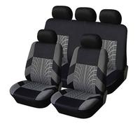 WAPEXI 9-Piece Full Set Car Seat Covers for Fiat Panda 3 (Typ 312/319 ab Bj.2012) Breathable Polyester Mesh Fabric Sporty Two-Tone Interior Protectors Seat Guards