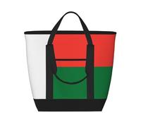WapNo Flag Of Madagascar Tote Bag Insulated Keeps Cold Ideal For Food Delivery Travel Insulation Or Keeping Cold At The Beach, Black, One Size