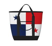 WapNo Flag Of Panama Tote Bag Insulated Keeps Cold Ideal For Food Delivery Travel Insulation Or Keeping Cold At The Beach, Black, One Size