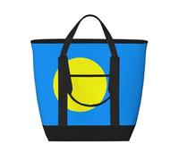 WapNo Palauan Flag Tote Bag Insulated Keeps Cold Ideal For Food Delivery Travel Insulation Or Keeping Cold At The Beach, Black, One Size
